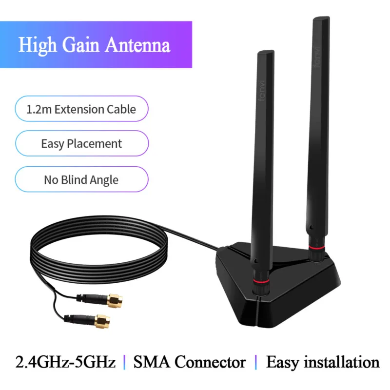 Antenas externas WiFi 2.4/5 GHz 6 dBi para AX210/AX200/9260NGW PCIe - imagen 2