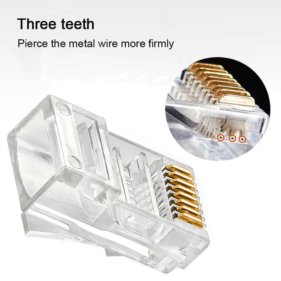 Conector ethernet 8 pines para cable 24AWG