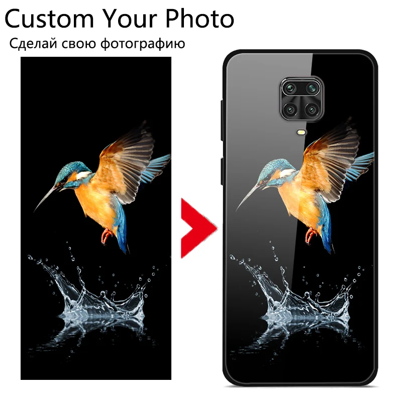 Funda de cristal personalizada para Xiaomi Redmi Note 9 S, 8T, 8 mi 9 SE Lite, 9T, Note 10 Pro, A3, 7, 6, 5, foto de diseño personalizado - imagen 2