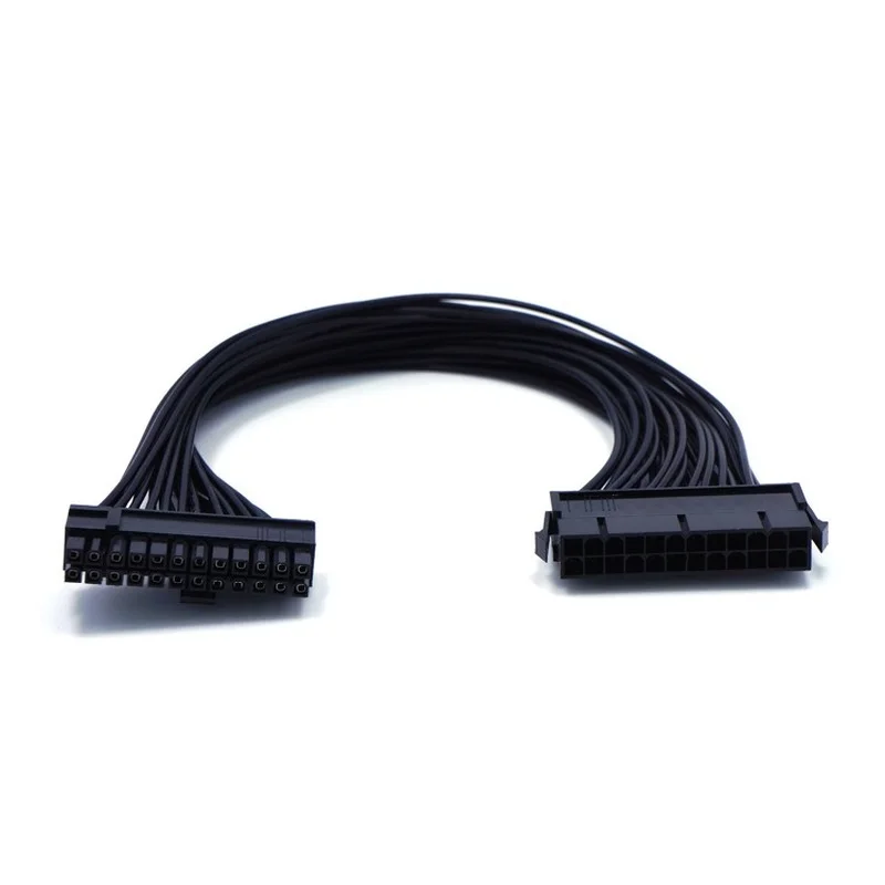 18AWG ATX 24(20 + 4)Pin hembra placa base PSU fuente de alimentación macho a hembra 24 pines PSU Cable de extensión adaptador de placa base 32CM - imagen 3