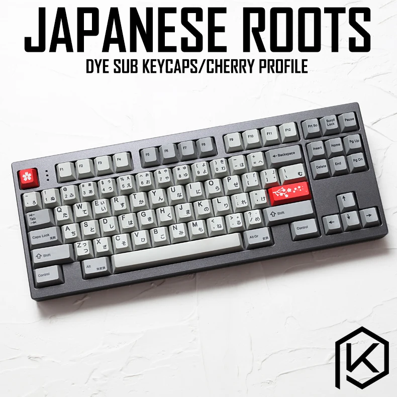 Kprepublic-Tecla de tinte para cospad tada68 87 139, accesorio japonés root Japón, Fuente negra, Hiragana, perfil de cereza, Sub, PBT, gh60, xd60, xd84