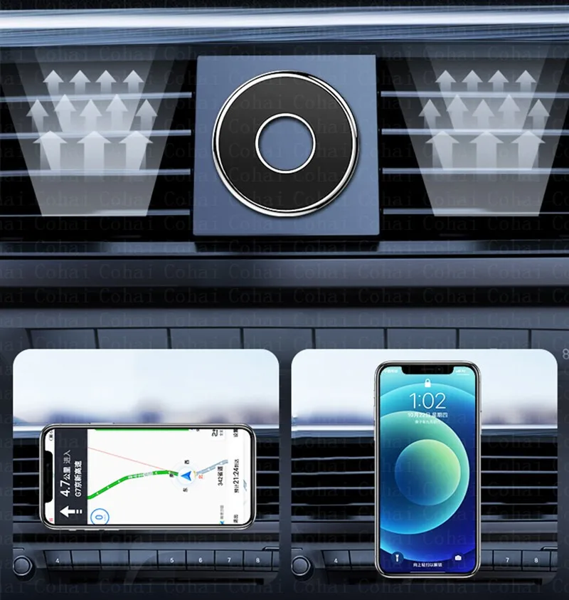 Soporte magnético para teléfono de coche, Mini soporte redondo para salpicadero, para iPhone, Samsung, Xiaomi, imán de Metal, GPS, soporte para pared para coche - imagen 5