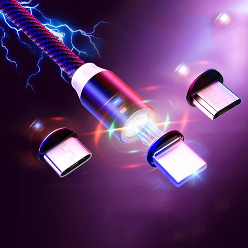 Cable Magnético 3 en 1 USB-C Lightning Micro USB Carga Rápida - imagen 4
