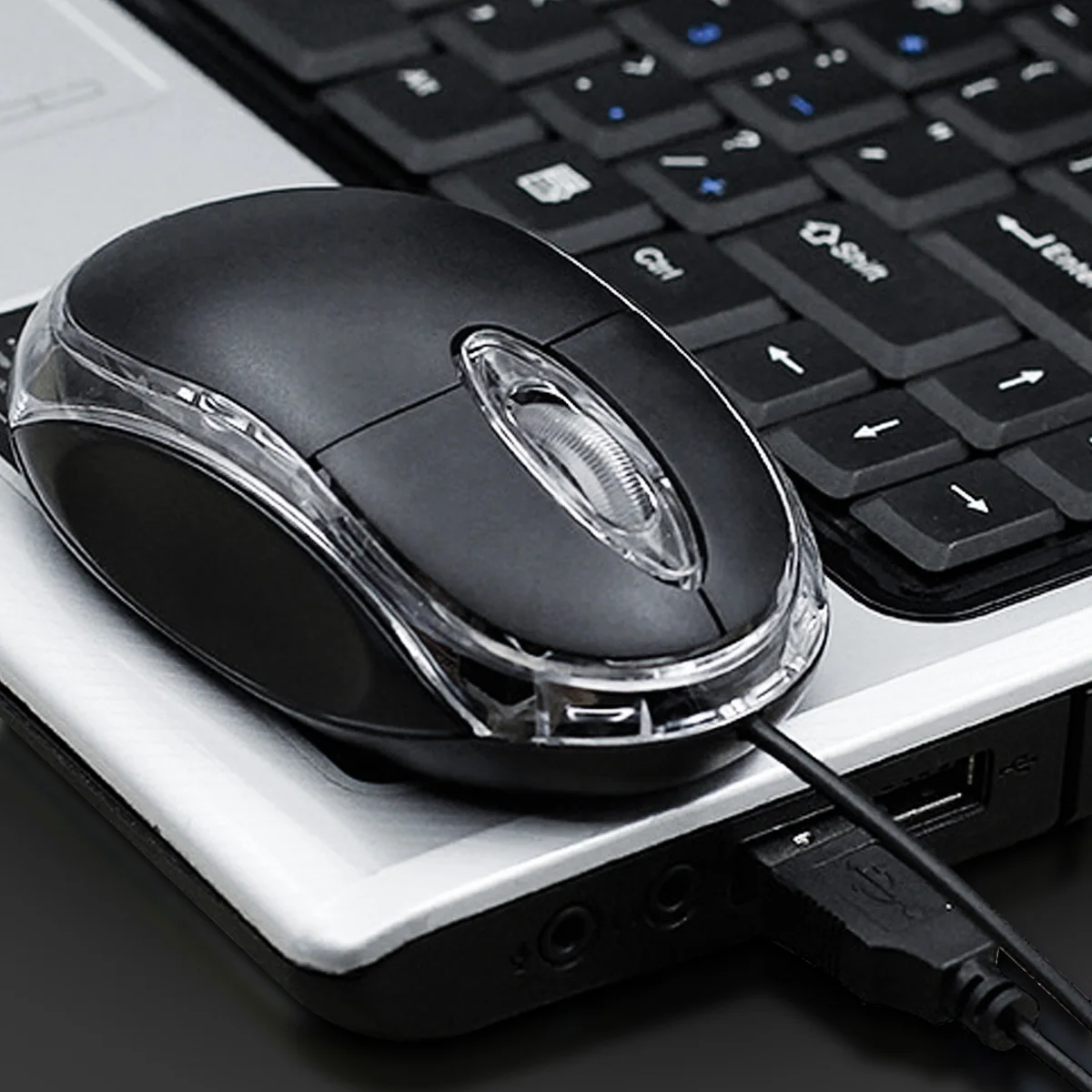 Mini ratón USB con Cable, dispositivo óptico LED de 1000 DPI, 2 botones, para PC, portátil, 1,2 M, para oficina - imagen 3