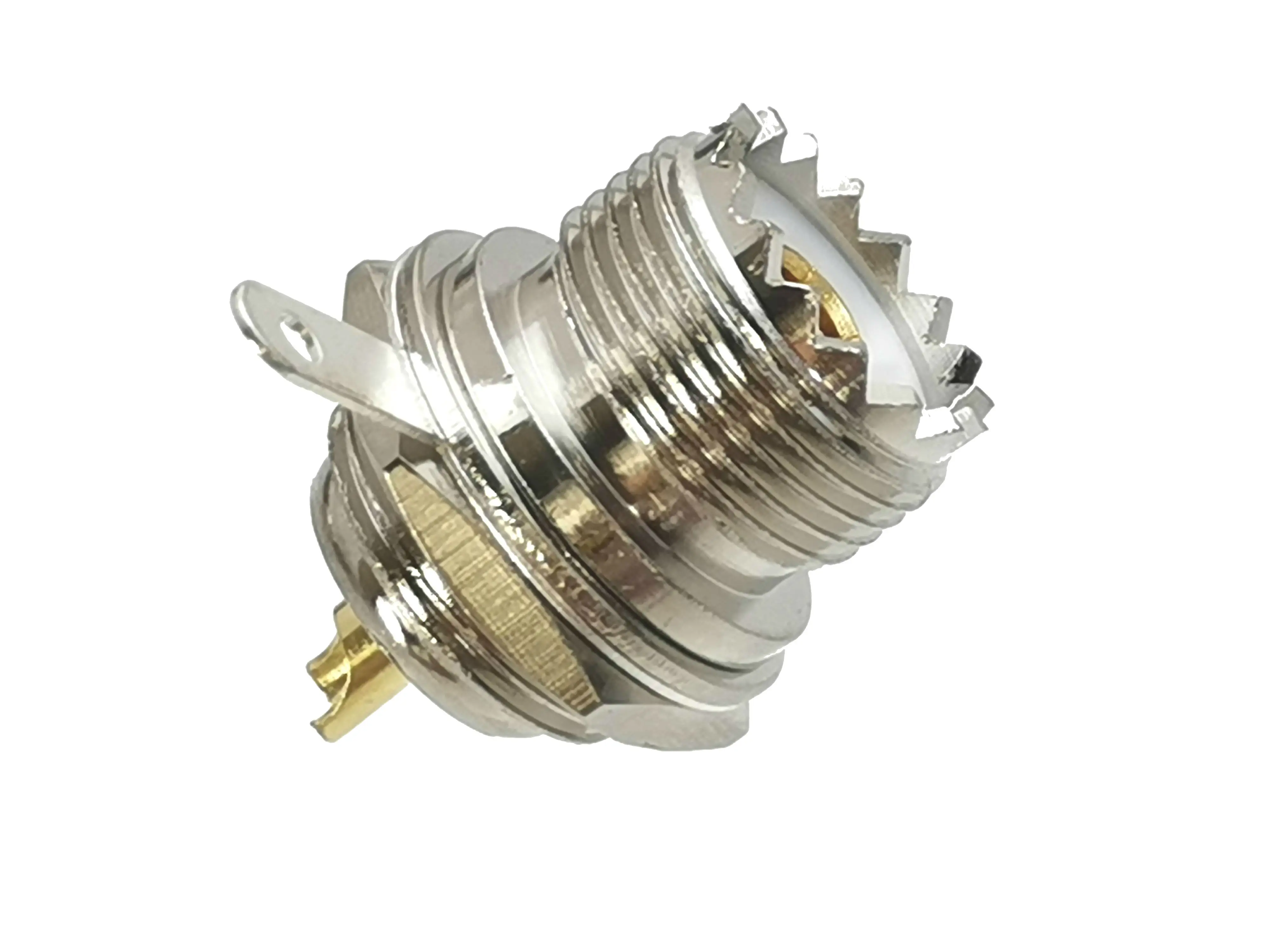 1 Uds conector UHF SO239 conector hembra tuerca de cabeza de toro soldadura para montaje en Panel adaptador Coaxial RF - imagen 5