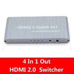 Conmutador HDMI 4K 4x1 con HDCP 2.2 para TV Consolas y DVD