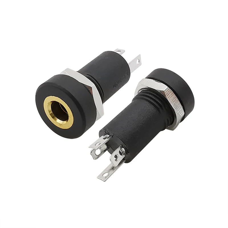 5/10 Uds PJ-392A 3,5mm 4 pines toma de Audio conector hembra para auriculares con tuercas 3,5mm 4 polos conector de montaje en Panel PJ392A - imagen 2