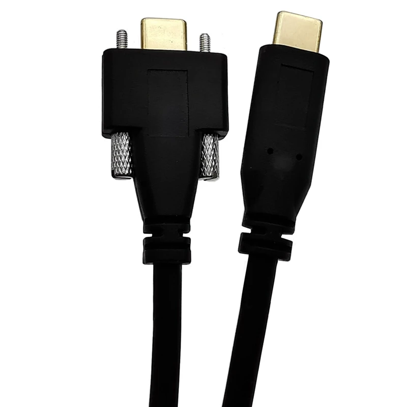 Cable de datos USB 3,1 tipo c con doble tornillo de bloqueo macho a USB tipo c macho, 5A 10Gbps, tipo de montaje en Panel 30CM 60CM 1M - imagen 2