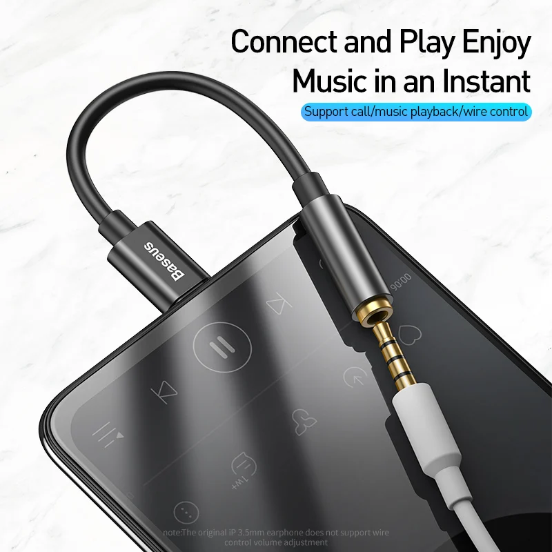 Baseus tipo C a 3,5 Jack auriculares USB-C tipo C a 3,5mm adaptador auxiliar para auriculares Cable de Audio para Huawei P40 P30 Pro Xiaomi 10 9 - imagen 2