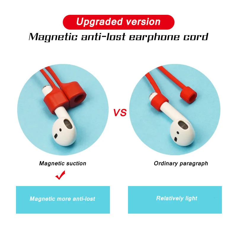 AirPods Pro 2/3 - Cuerda magnética de silicona antipérdida universal