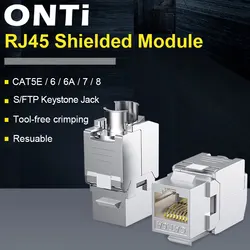 ONTi Conector Keystone RJ45 CAT8 blindado STP – Sin herramientas