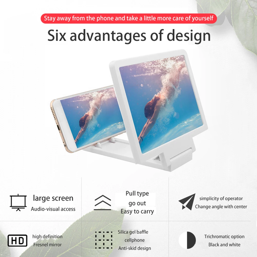 Amplificador de pantalla para teléfono móvil, Soporte de proyector 3D ampliador, F1, 8,2 pulgadas, HD - imagen 4