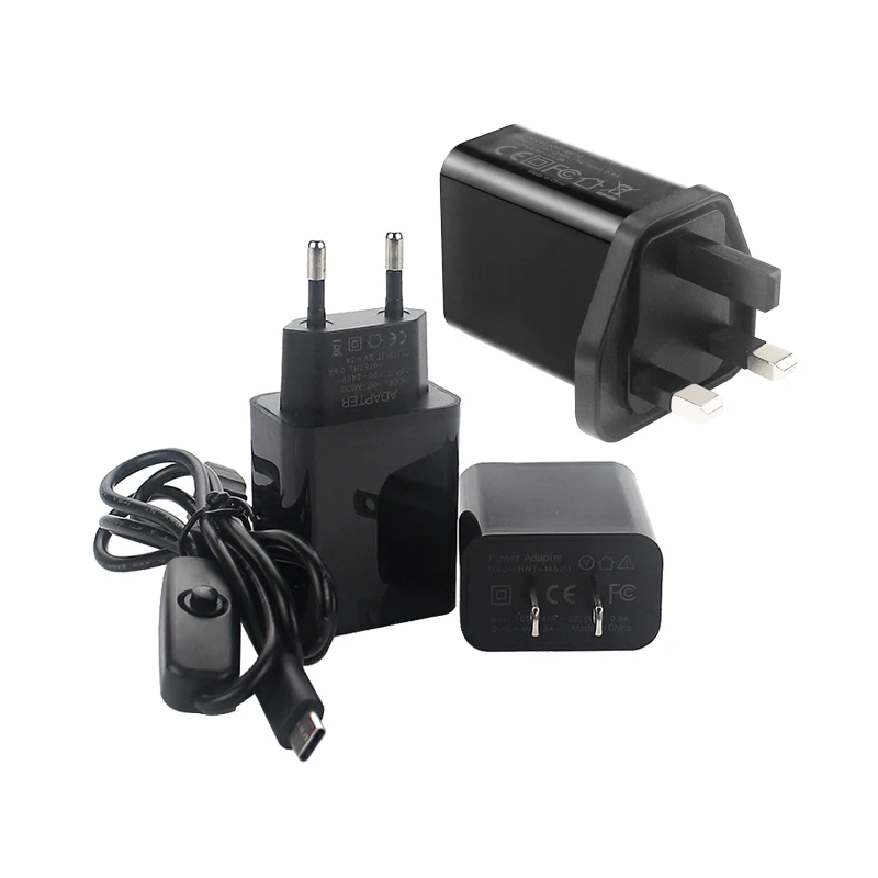 Raspberry Pi 4 fuente de alimentación 5V 3A adaptador de corriente UE EE. UU. Reino Unido SU USB tipo C Cable USB con interruptor de encendido/apagado para Pi 4 naranja Pi 3 4 LTS - imagen 2