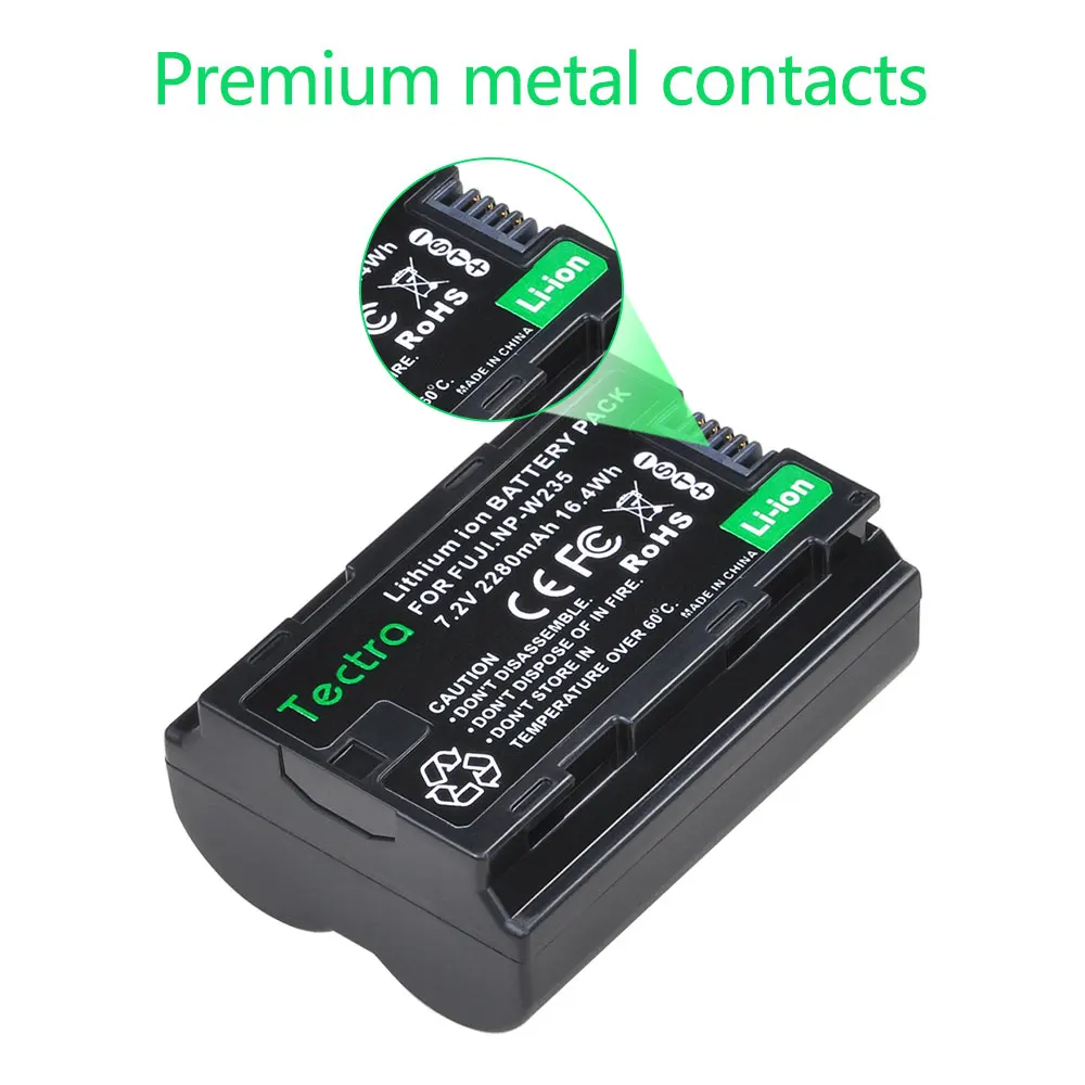 Batería para cámara Fujifilm Fuji NP-W235, cargador Dual USB LCD con puerto tipo C, 2280mAh, X-T4, NPW235 - imagen 4