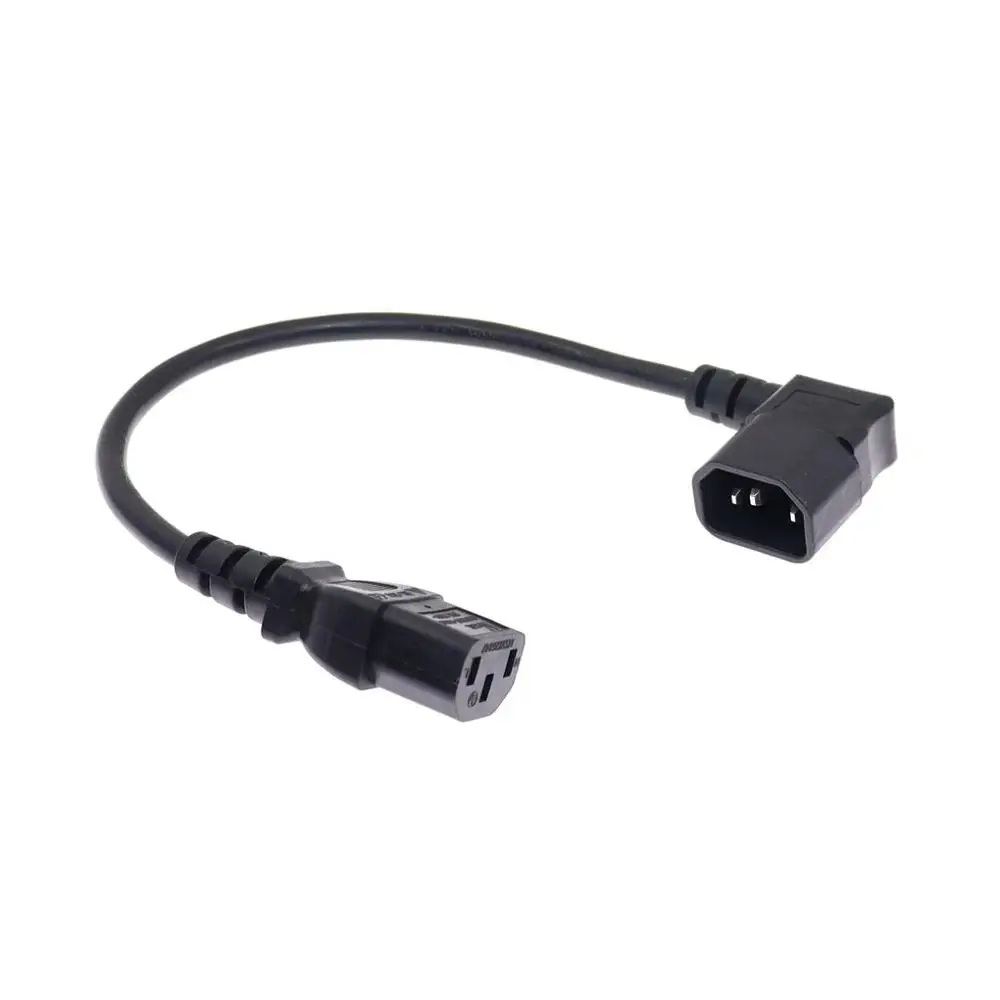 Cable de extensión de alimentación IEC 320 C14 macho a hembra C13, Cable de 90 grados C14 a C13 para PDU UPS, Cable de CA H05VV-F VDE - imagen 5