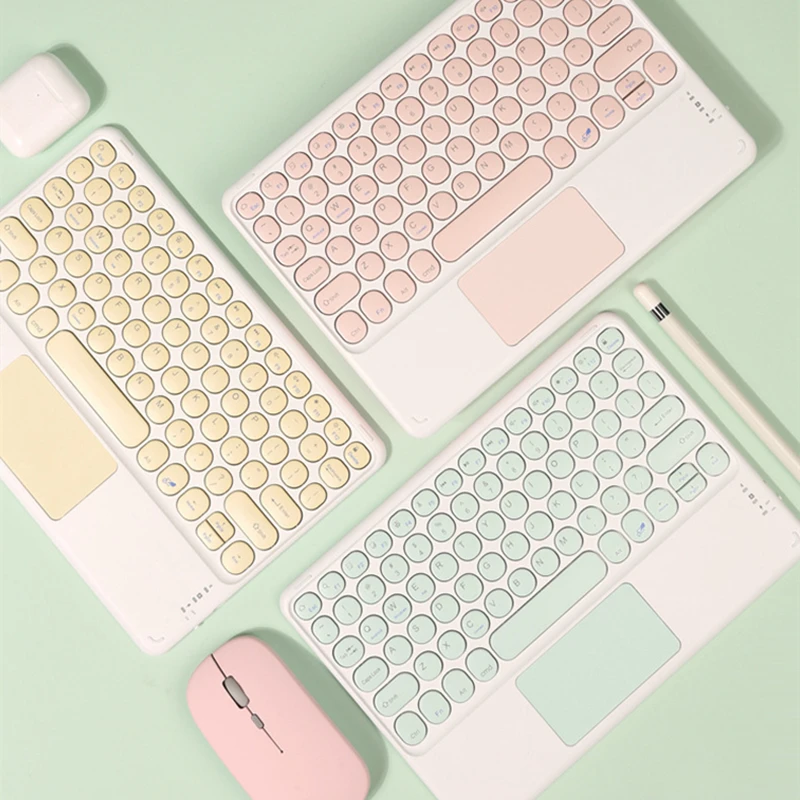 Teclado inalámbrico con Bluetooth, teclado hebreo, español, francés, Coreano con panel táctil para iPad Pro Air, Xiaomi, Huawei, Android, tableta Windows - imagen 3