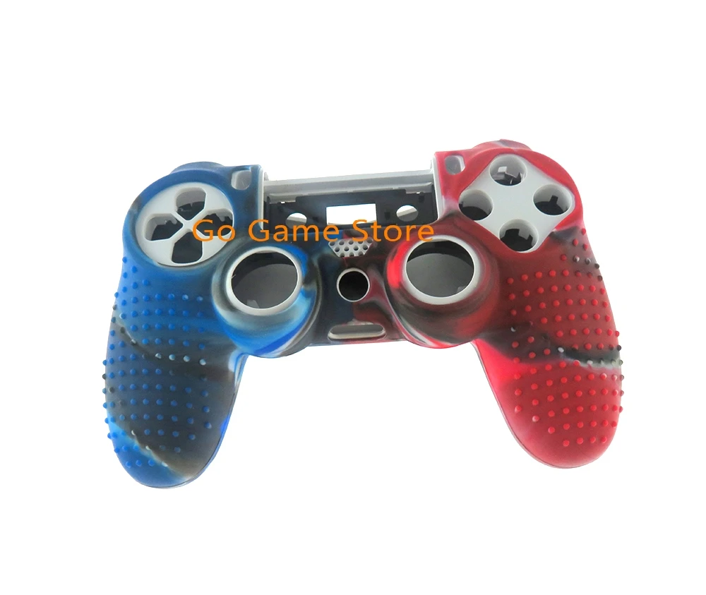 1 unidad para PS4 4 cubierta deslizante de punto de dos tonos para PS4 cubierta de funda de piel de goma de silicona antideslizante colorida - imagen 4