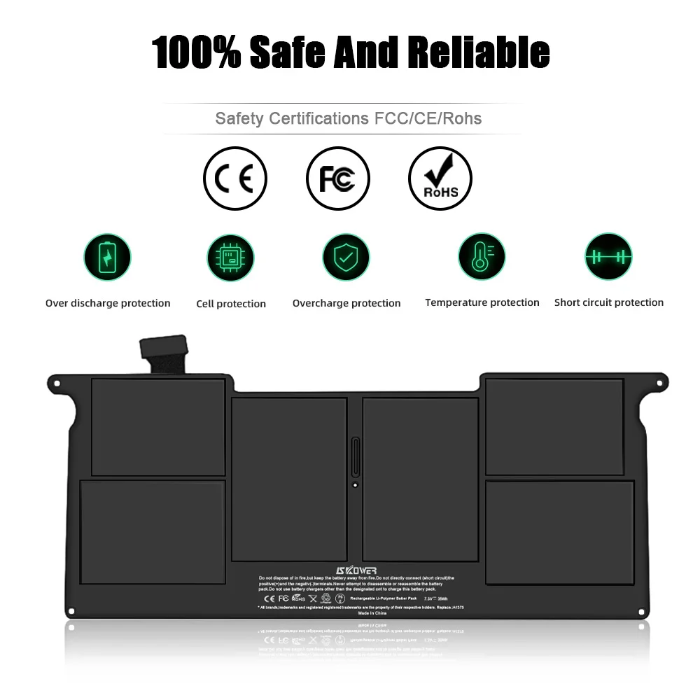 SKOWER A1375 Batería A1406 A1465 para MacBook air 11 pulgadas A1370 2011-2015 - imagen 4