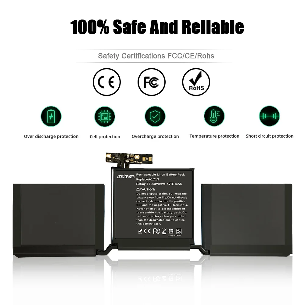 SKOWER A1713 Batería para portátil para Apple MacBook 13 "A1708 (se más de 2016 mediados de 2017) A2159 (2019) A2289 (2020) A2338 (2020 2022) - imagen 5