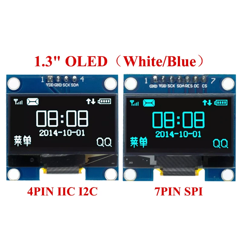 Módulo de pantalla OLED de 1,3 pulgadas, pantalla de 1,3 pulgadas, Color blanco/Azul, 128X64SPI/IIC I2C, módulo de comunicación de 1,3 pulgadas