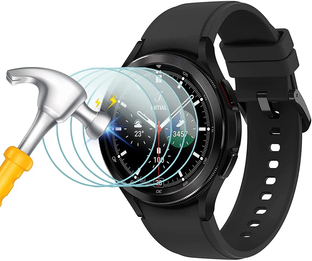 Película de vidrio templado para Samsung Galaxy Watch 4 Classic, Protector de pantalla transparente de 42mm y 46mm, 40mm y 44mm, 4 unidades - imagen 3