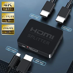 Divisor HDMI 2.0 4K 60Hz HDR HDCP 2.2 1x2 Conmutador