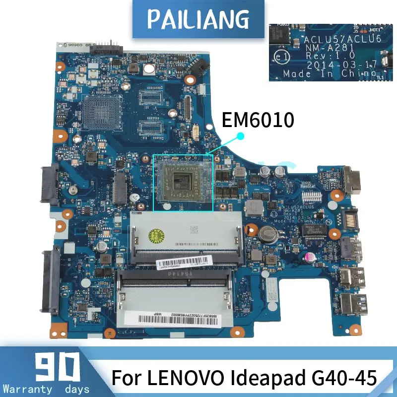 Placa base EM6010 para portátil LENOVO Ideapad, G40-45, NM-A281, DDR3, probada - imagen 3