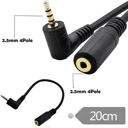 Cable adaptador de audio estereo 2,5 mm TRRS 90 grados Macho-Hembra