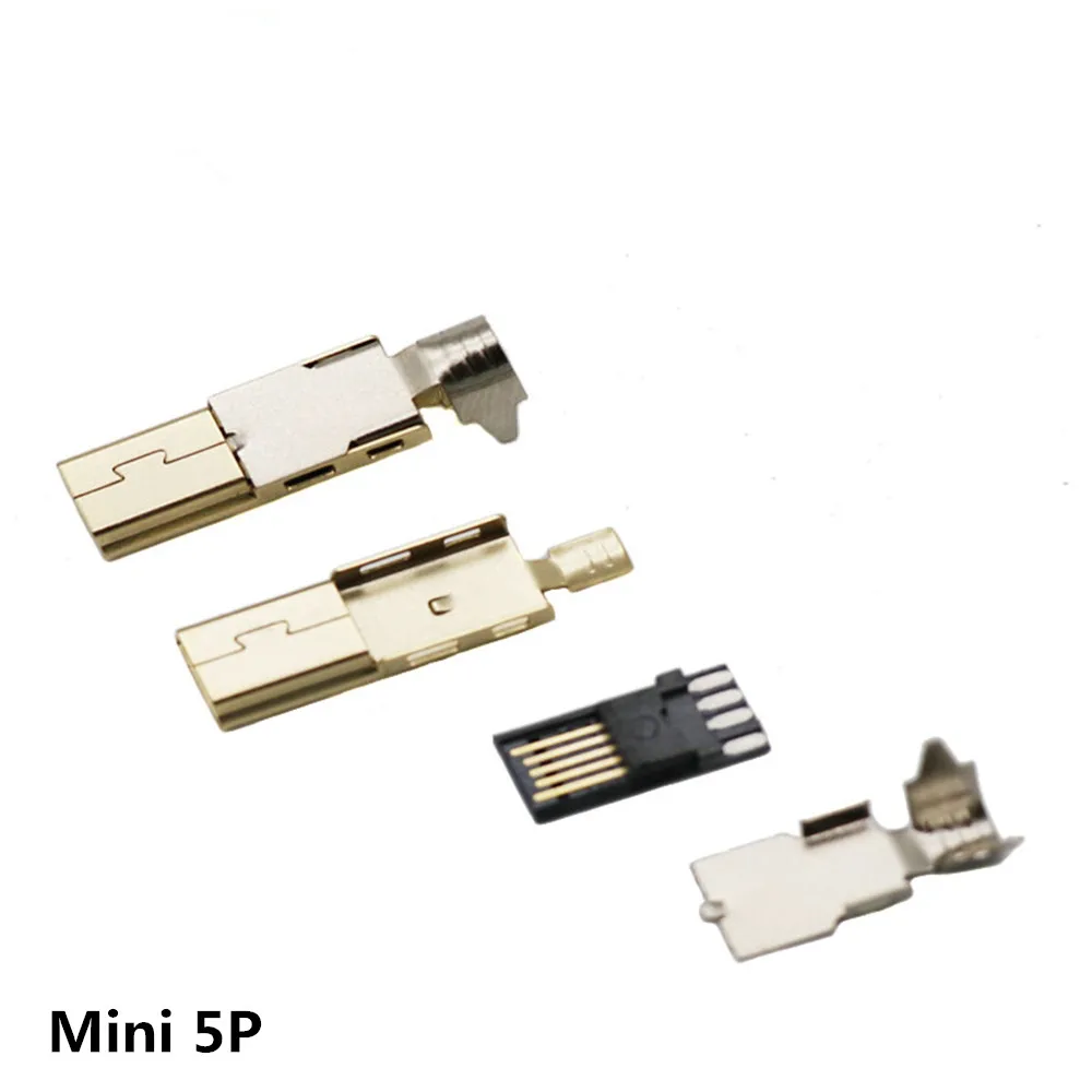 Puerto de enchufe chapado en oro para teclado, micro Mini 5P, USB 2,0, AM, USB C, tipo C, Cable de carga - imagen 5