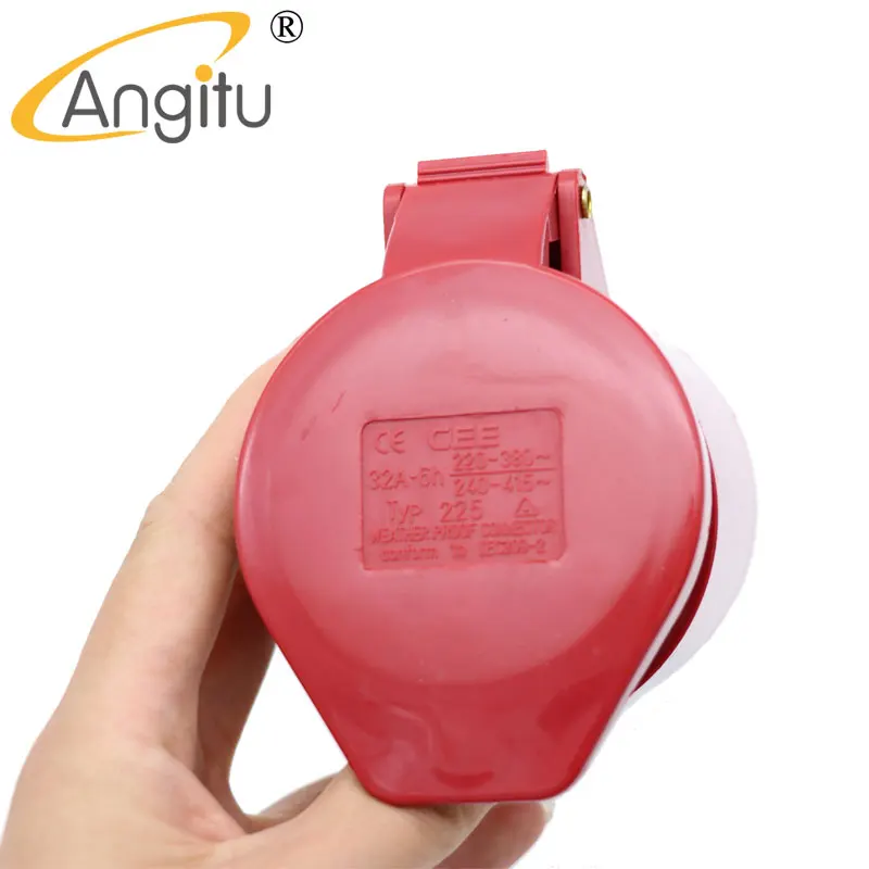 Angitu 32A 225 conector Industrial de 5 pines enchufe de aviación hembra impermeable IP44 conector trifásico 220-380 ~/240-415 ~ - imagen 3