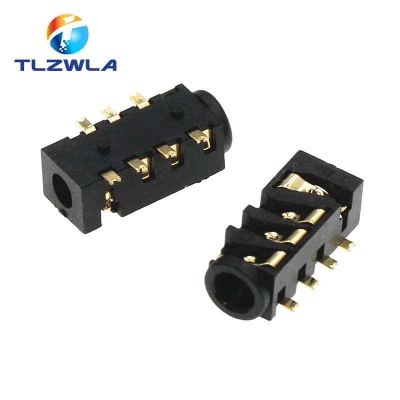 10 Uds Pj-393 chapado en oro 383 ocho pies 7 pies, Section4 Smd 7 pines 3,5 Mm conector de Audio para auriculares - imagen 2