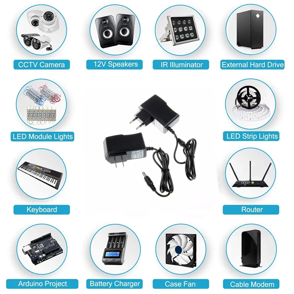 DC 5V 12V 24V 1A 2A 3A 5A 6A 8A DC 5 12 24 V Volt Transformadores de iluminación Controlador LED Adaptador de corriente Lámpara de tira - imagen 4