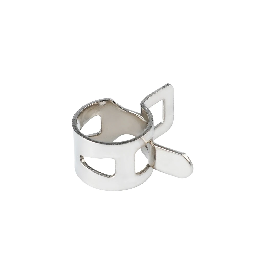 Accesorios de aro de abrazadera niquelado de acero al manganeso, 4 piezas para aros de tubo suave de 10x13mm, abrazaderas de aro - imagen 5