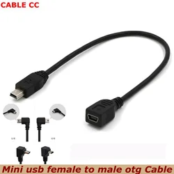 Adaptador Mini USB Hembra a Macho Ángulo Recto