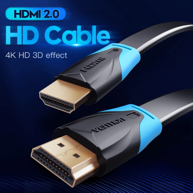 Vention-Cable HDMI V2.0 de alta velocidad, accesorio 4K x 2K macho a macho, 3D, 1080P HD, para Monitor, ordenador, TV, PS3/4, proyector HDTV, 0,5 m, 1,5 m, 2m, 10m - imagen 2