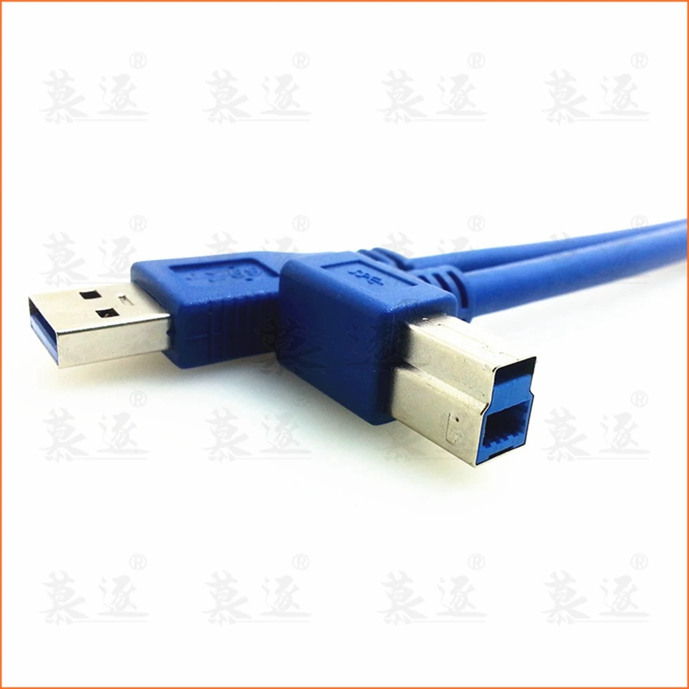 USB 3,0 Typ A Stecker auf B Stecker 90 grados ellenbogen Abgewinkelt Drucker Kabel Blau 0,6 m 1m 1,8 m 3m - imagen 3