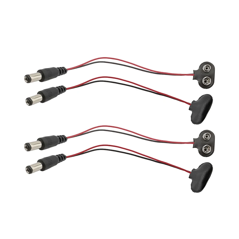 10 Uds. Clips de Cable de alimentación a presión de batería de 9V línea macho batería DC 5,5x2,1mm adaptador de enchufe para Arduino Uno R3 conector Jack DIY - imagen 2