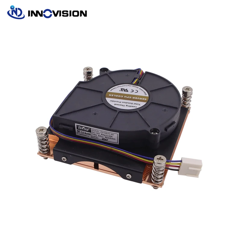 Disipador de calor de servidor 1U para LGA2011, enfriador de CPU LGA 2011 2066 con ventilador de 8015MM, TDP de hasta 120W, paso de montaje de 80MM, forma cuadrada, nuevo - imagen 2