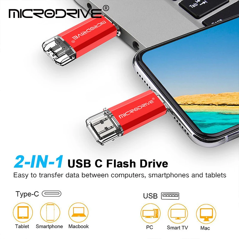Unidad flash USB tipo C Micro OTG Pen Drive 4GB 8GB 16GB 128GB 100GB 64GB 32GB Pendrive USB de alta velocidad - imagen 5
