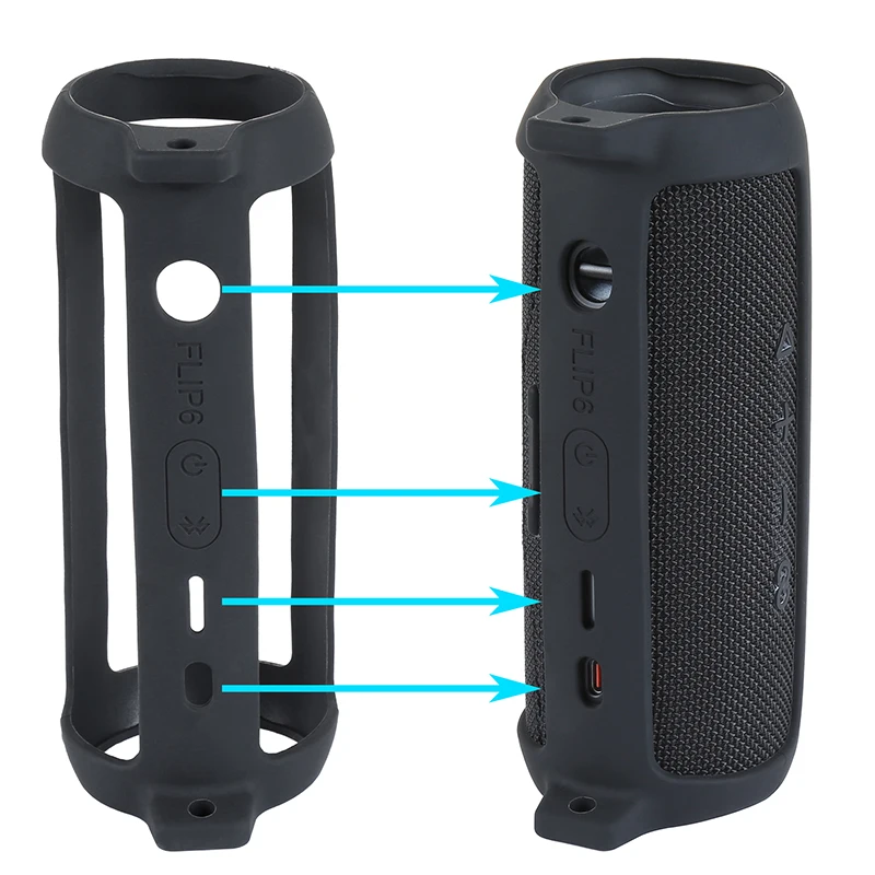 ZOPRORE-funda de silicona para JBL Flip 6 Flip6, funda de viaje para Altavoz Bluetooth portátil con correa para el hombro y mosquetón - imagen 3