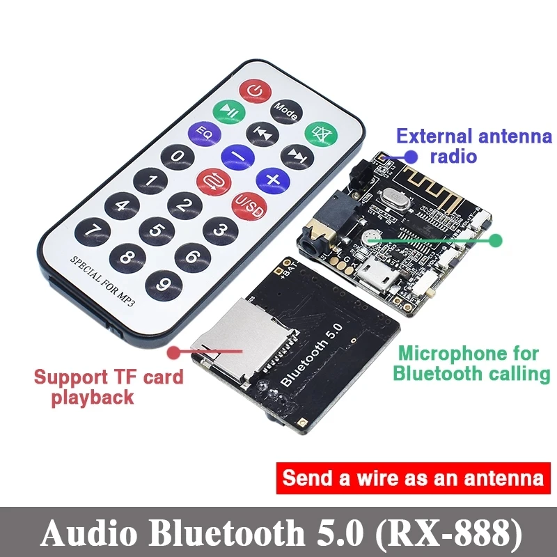 Placa receptora de Audio por Bluetooth 5,0, placa decodificadora mp3 sin pérdidas, módulo de música estéreo inalámbrico - imagen 5