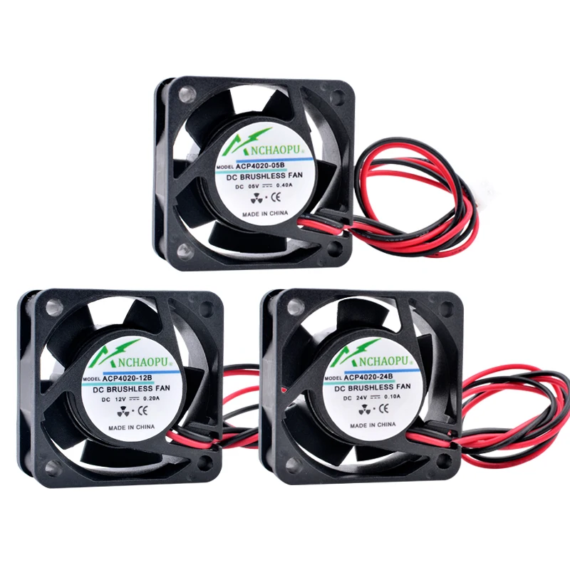ACP4020 4cm 40mm ventilador 40x40x20mm DC5V 12V 24V ventilador de refrigeración para inversor enrutador fuente de alimentación del inversor - imagen 4