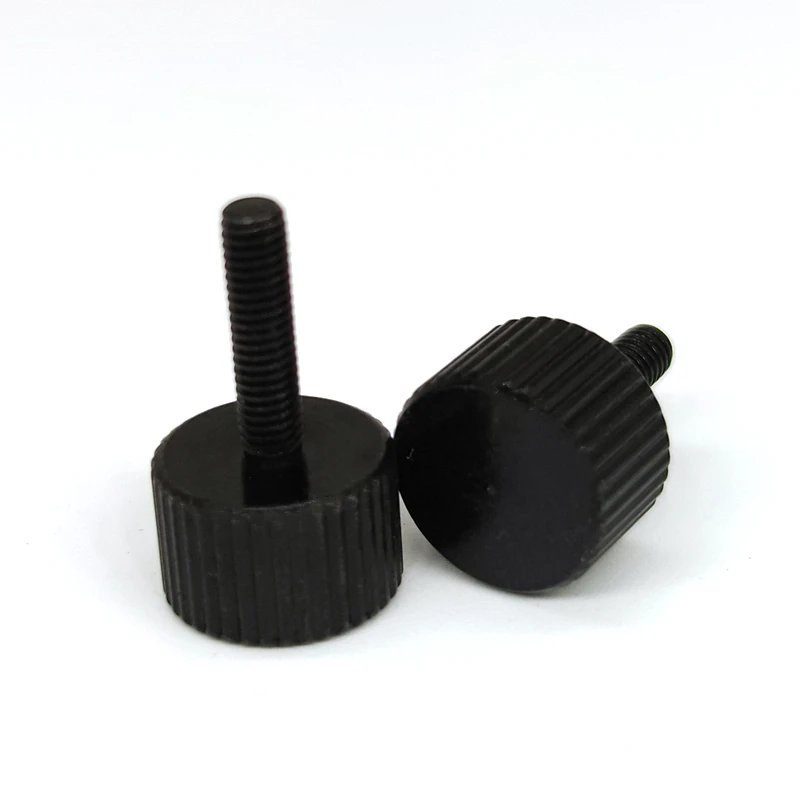 Tornillo de pulgar sin punta M3, acero al carbono, moleteado de cabeza plana, tornillo de pulgar moleteado, apriete a mano, tornillos de ordenador, 5 uds. - imagen 5