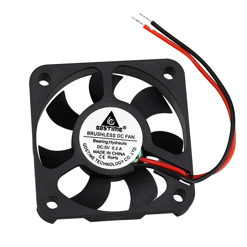 Gdstime-ventilador de refrigeración de 5V, conector JST Dupont de 5cm, 50MM, 50x50x10mm, alta velocidad, 2 uds. - imagen 3