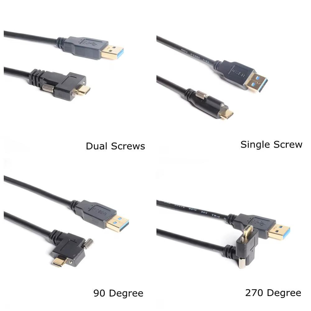 Cable USB 3.0 a USB-C con Bloqueo de Tornillos