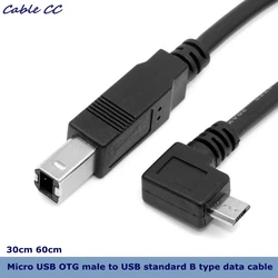 Cable OTG Datos Micro USB Macho 90° para Escáner e Impresora