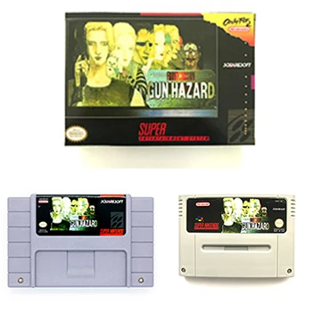 Cartucho de juego de peligro de pistola delantera para videojuego snes ntsc pal