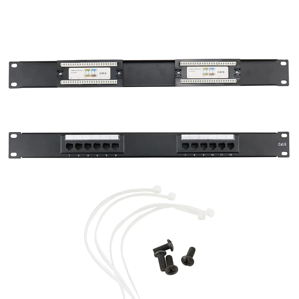 Panel de parche de piedra angular CAT6 UTP, marco de Cable Cat6, placa frontal, Rj45, 12, 24 y 48 puertos, 19 pulgadas, 1U, 2U - imagen 2