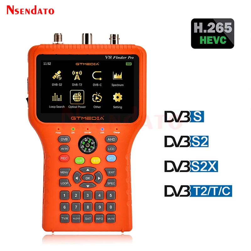 GTMEDIA-receptor de televisión por satélite V8 Finder 2 Pro, buscador de señal satelital DVB-S2X/S2/S/T2/ATSC-C, H.265, ángulo de cálculo automático de AZ,EL - imagen 2