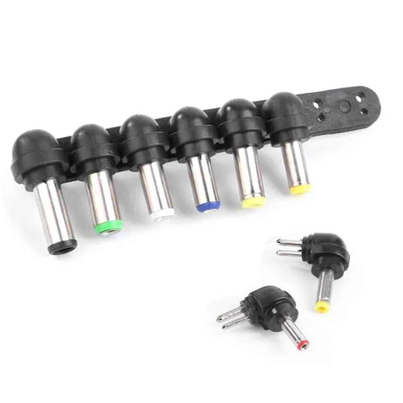 Juego de enchufes de CC universales para cargador de conector de alimentación de CA, 8 puntas intercambiables, adaptador de ordenador portátil para Notebook, PC, 1 Juego